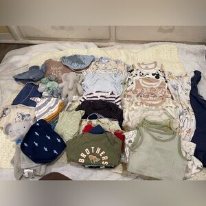 Mixed Baby Bodysuit Bundle - Greens, Neutrals, Blue Accents